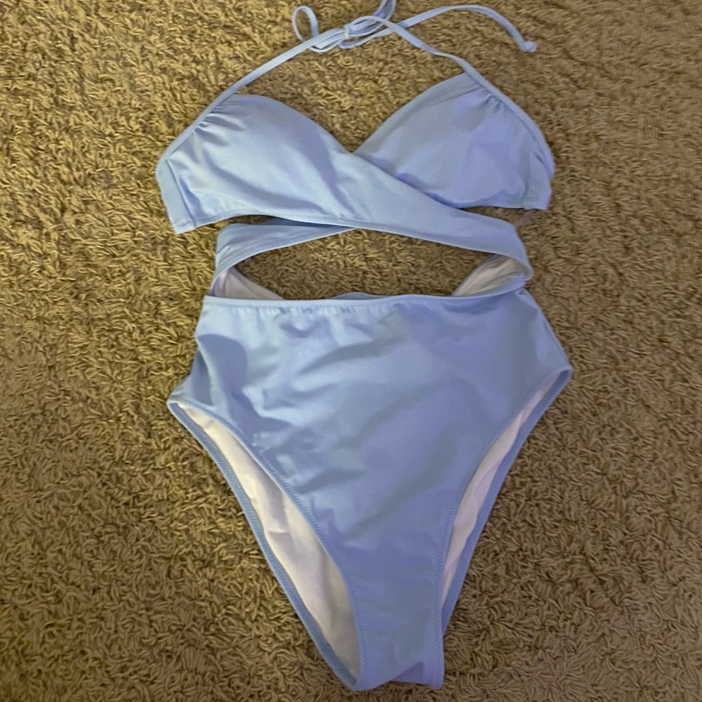 PINK cross strap one piece